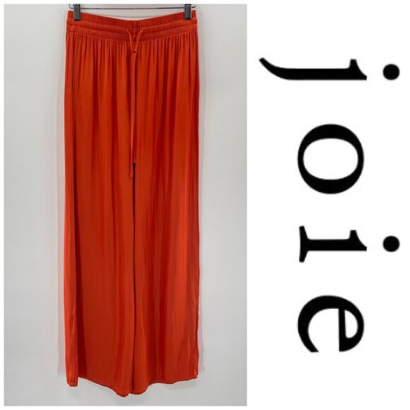 Joie Pants - Joie Wide Leg Vibrant Orange High Waisted Pull On Pants Size XS Preppy Boho
